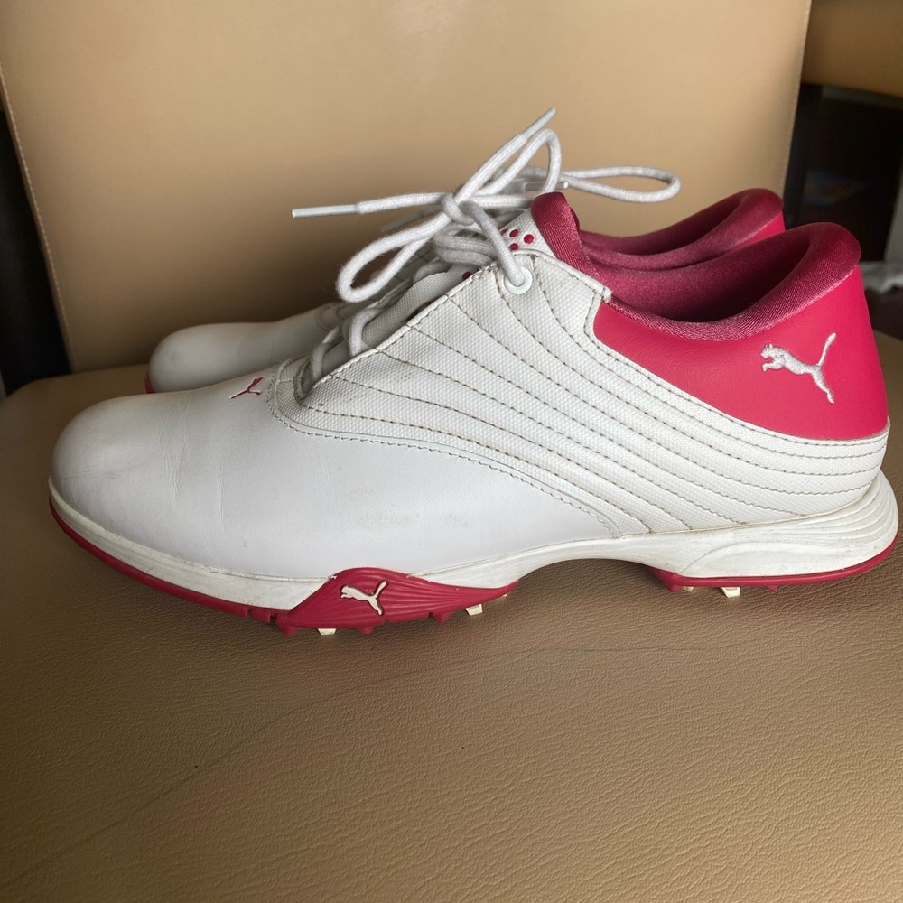 Puma Golf PWRCOOL Women's Golf Shoes White Pink Size US 7.5 Power Cool Preowned